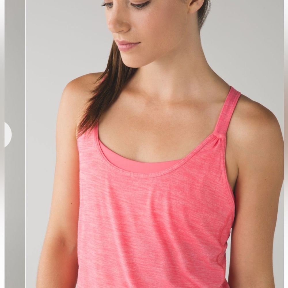 Lululemon Sunset Salutation Tank
Heathered Pink Lemonade / Pink Lemonade, size 4 - Picture 2 of 6